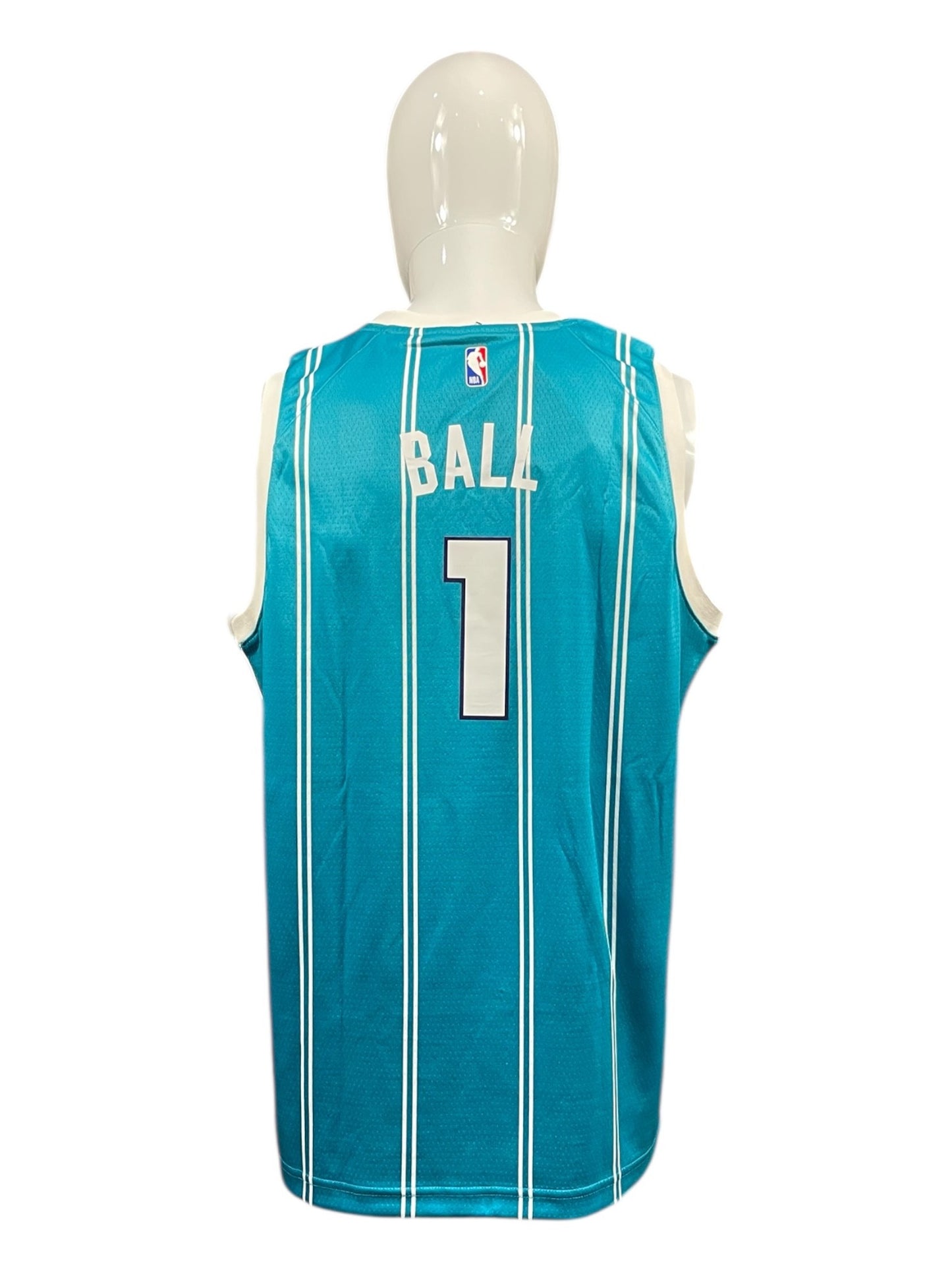 LaMelo Ball #1 Charlotte Hornets NBA Jersey – Teal Pinstripe – Men’s XL – Jordan Edition