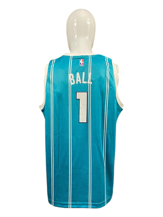 LaMelo Ball #1 Charlotte Hornets NBA Jersey – Teal Pinstripe – Men’s XL – Jordan Edition