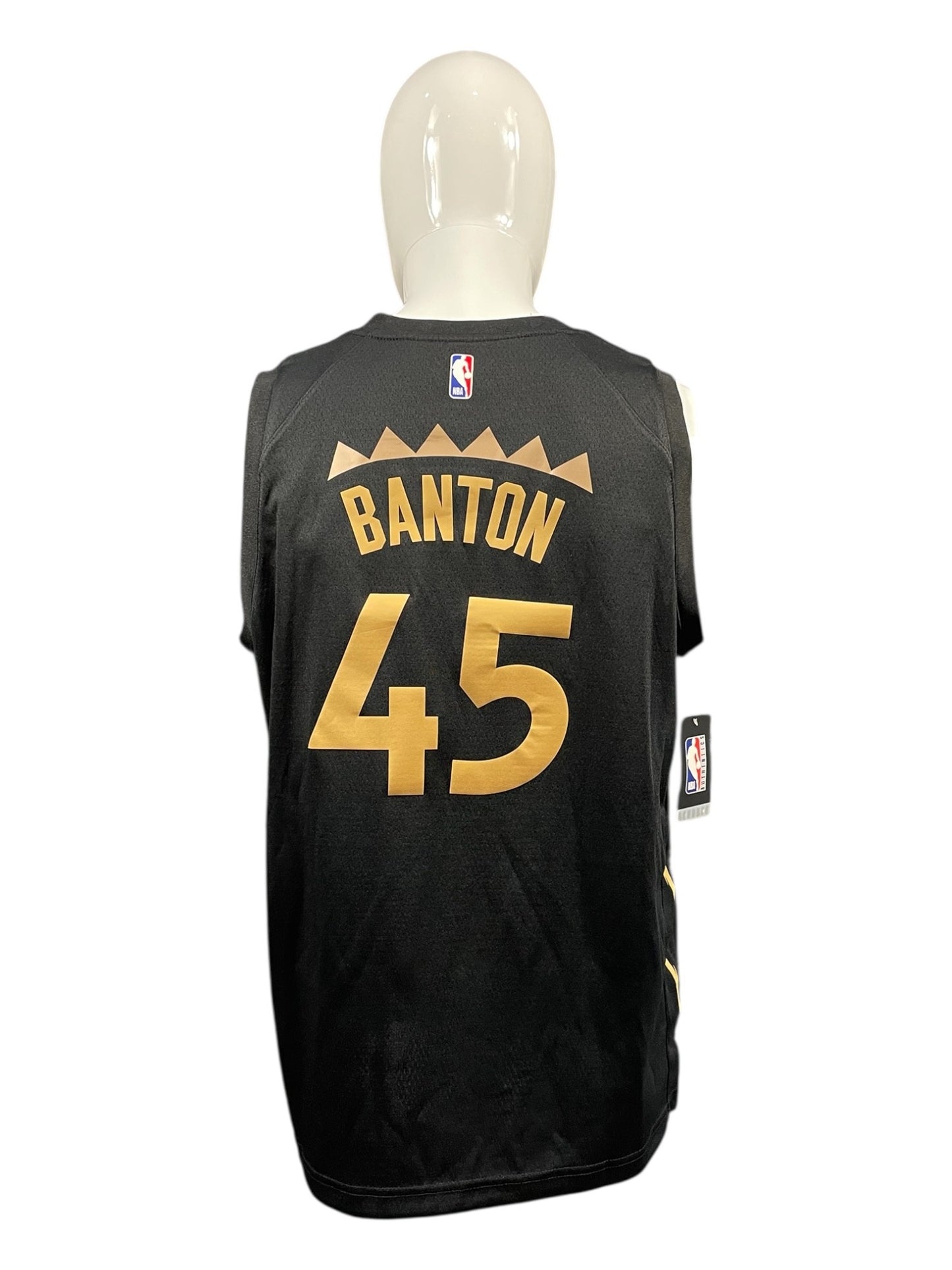 Dalano Banton #45 Toronto Raptors NBA Jersey – Black & Gold – Men’s XL – Brand New