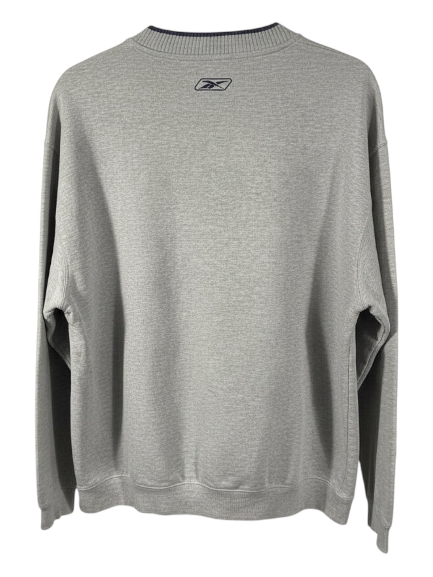 Vintage Denver Broncos Reebok NFL Sweatshirt - Grey V-Neck - Men's XL - Y2K