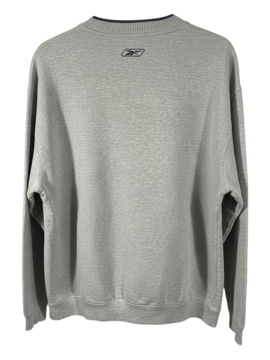 Vintage Denver Broncos Reebok NFL Sweatshirt - Grey V-Neck - Men's XL - Y2K