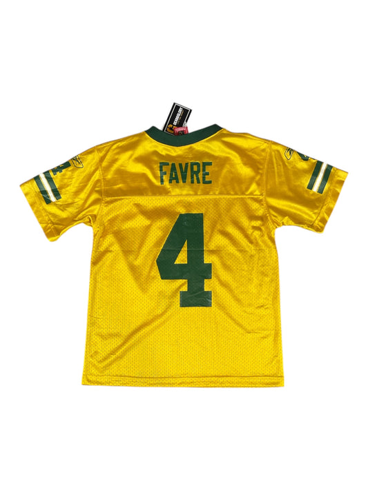 Brett Favre #4 Green Bay Packers Youth NFL Jersey – Reebok – Yellow – Kids M
