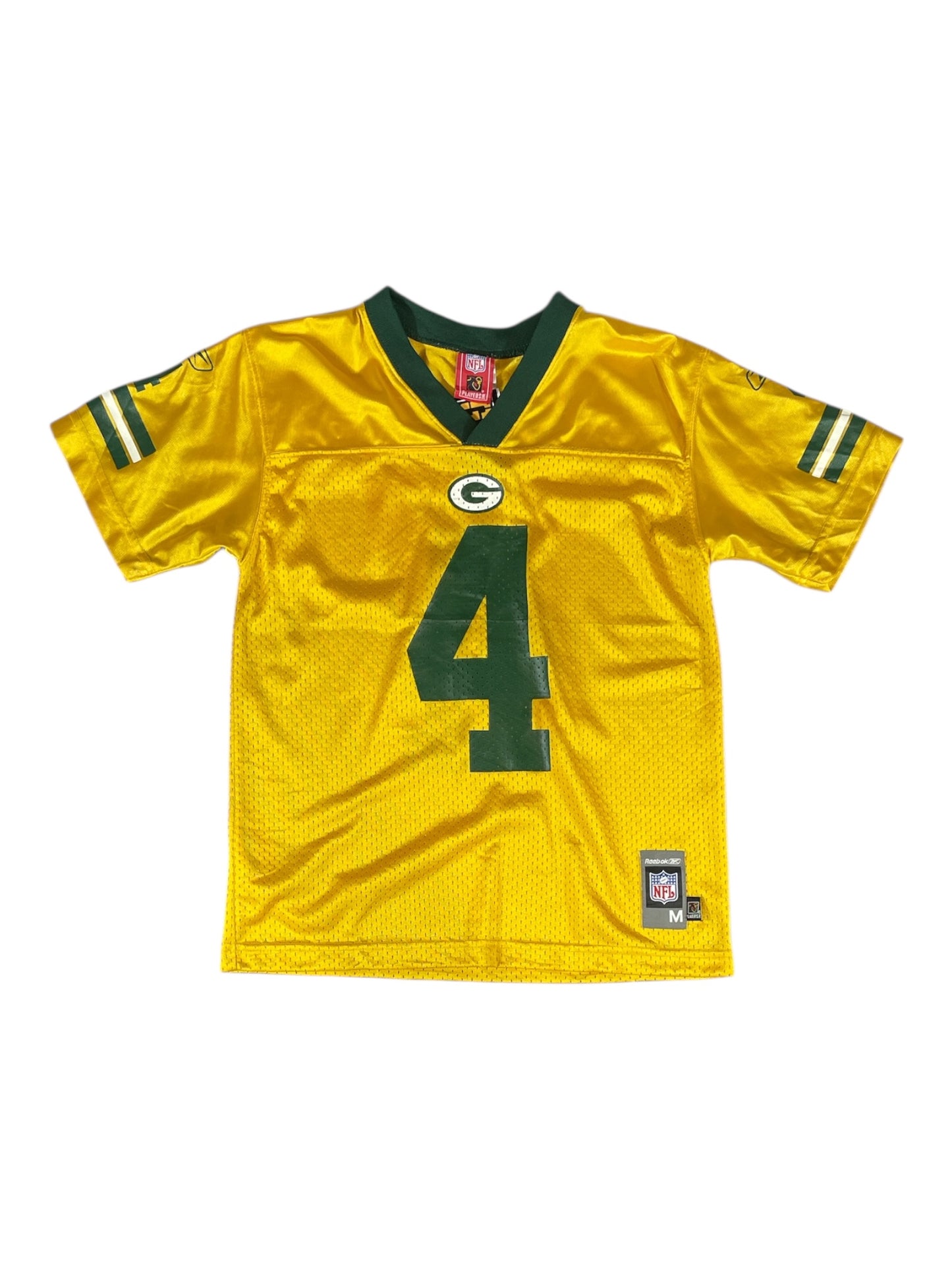 Brett Favre #4 Green Bay Packers Youth NFL Jersey – Reebok – Yellow – Kids M