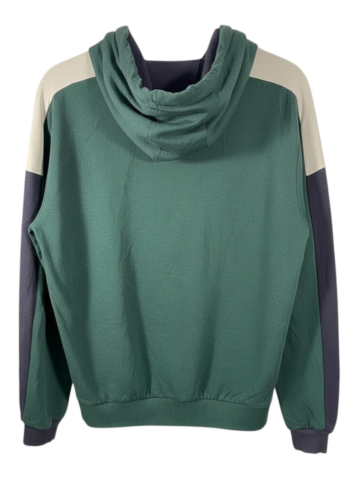 Vintage Fila Green Pullover Hoodie - White Stripe Sleeve - Men's XL - Y2k Streetwear