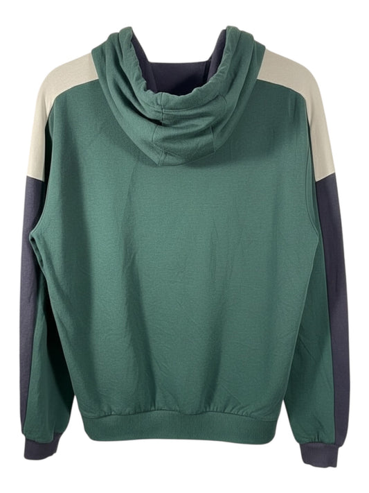 Vintage Fila Green Pullover Hoodie - White Stripe Sleeve - Men's XL - Y2k Streetwear