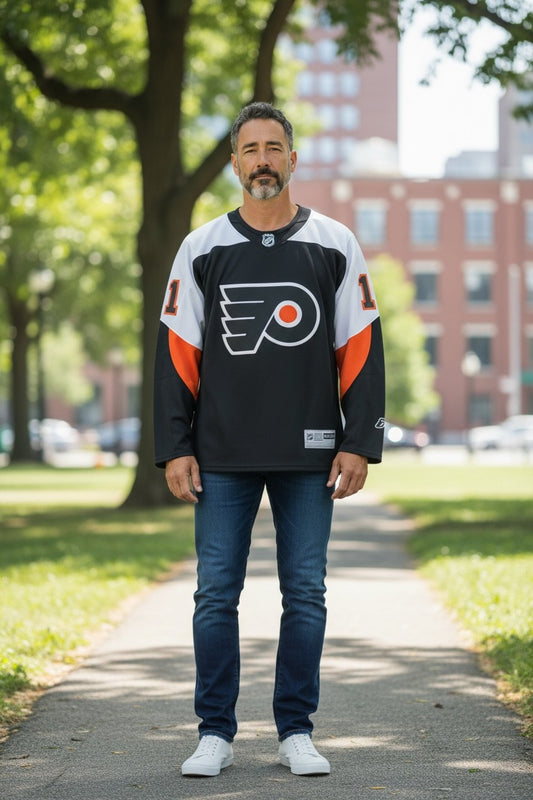 Vintage - Reebok Philadelphia Flyers Jeff Carter #17 NHL Jersey – Men’s Medium – Black Home Ice Hockey Shirt – Official Licensed