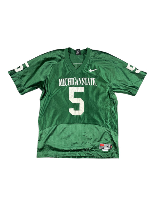 Vintage Michigan State Spartans #5 Nike NCAA American Football Jersey – Green (Pre-Loved)
