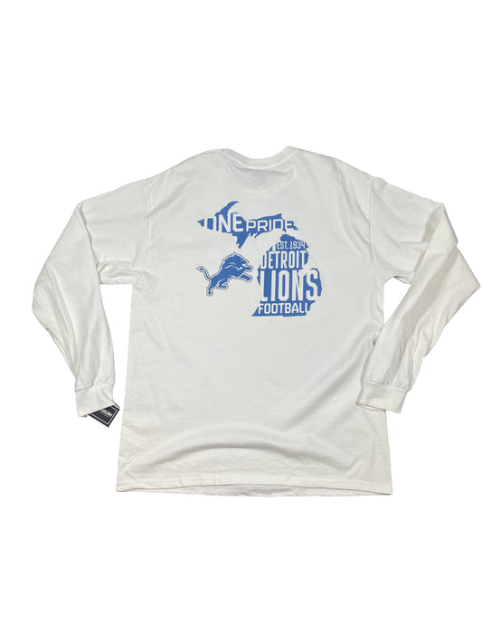 Vintage Detroit Lions NFL Graphic Long Sleeve Tee - Blue - Men’s XL