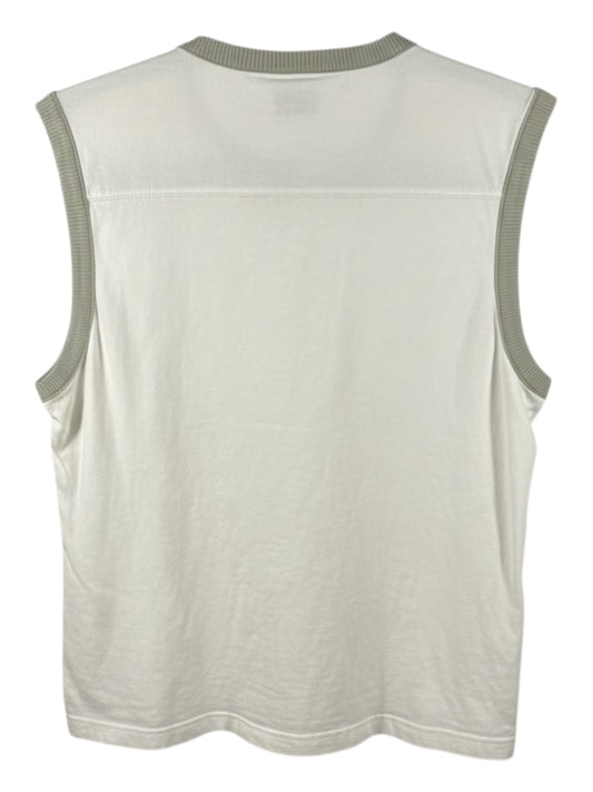 Vintage - Nike Basketball Sleeveless Training Vest #10 – Off-White / Red - Size Large