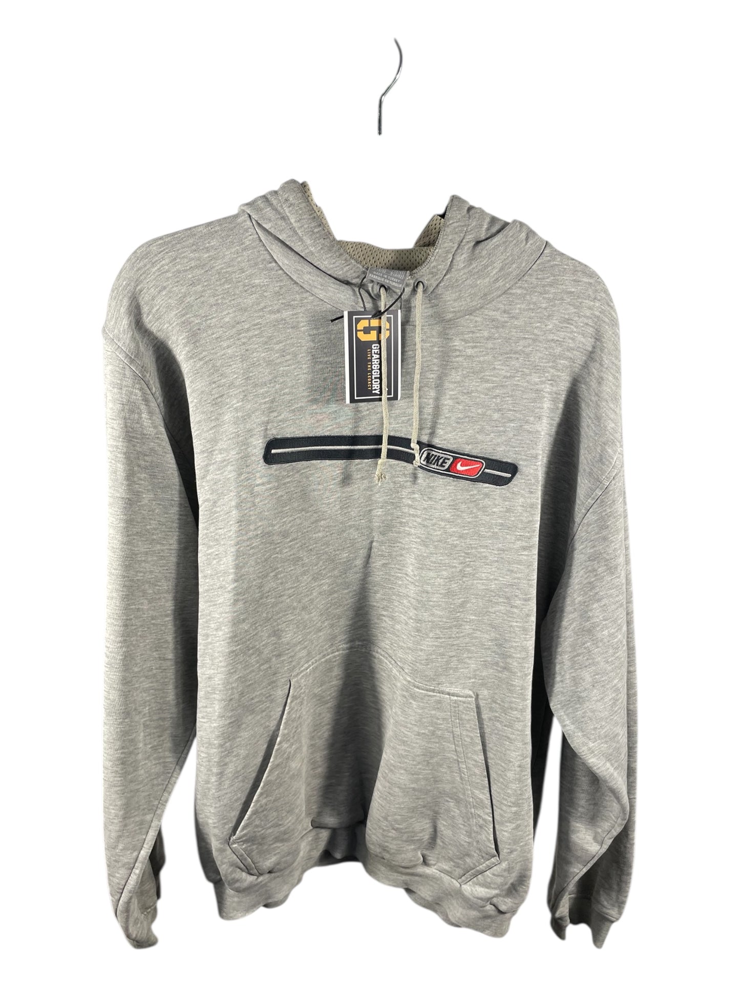 Nike Retro Chest Stripe Hoodie – Grey (Pre-Loved)