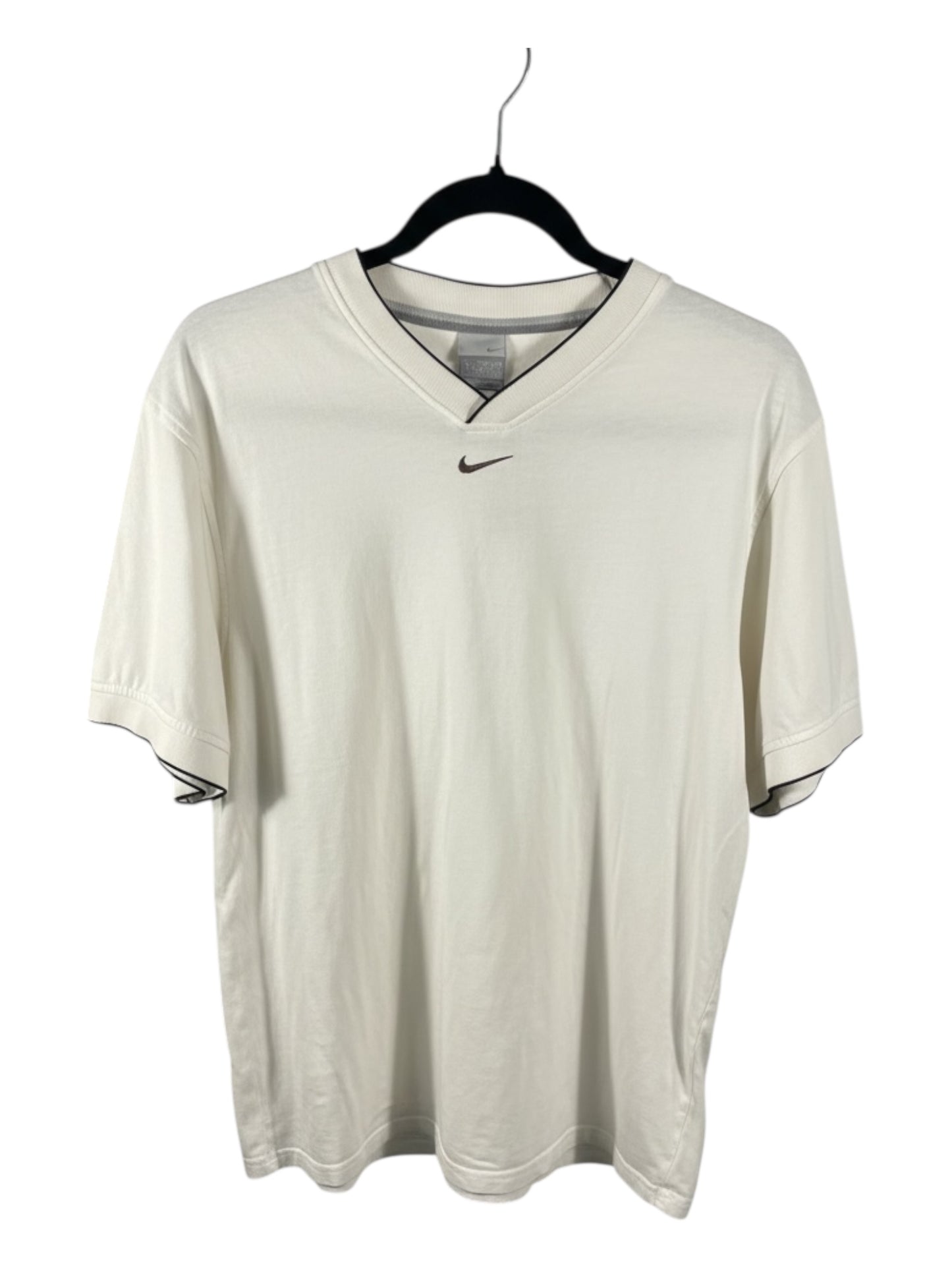 Nike V-Neck T-Shirt – Cream / Off-White (Pre-Loved)