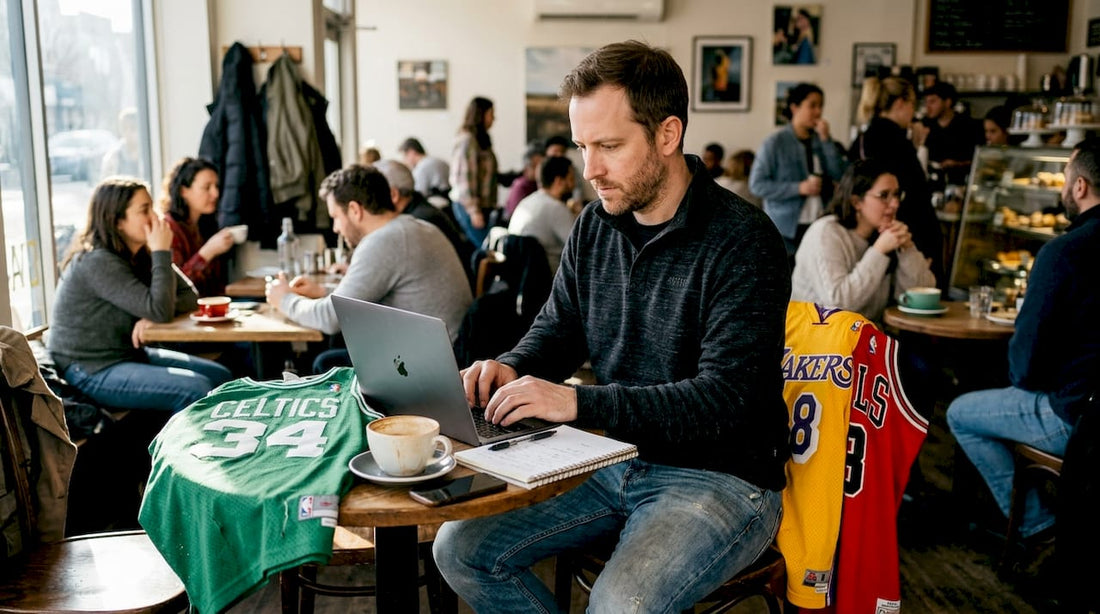 Sportswriter compares NBA jerseys in café