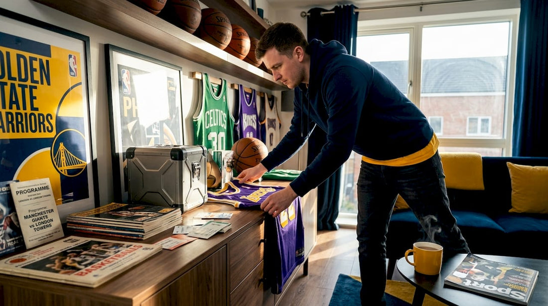 UK fan displaying NBA Hall of Famer gear at home