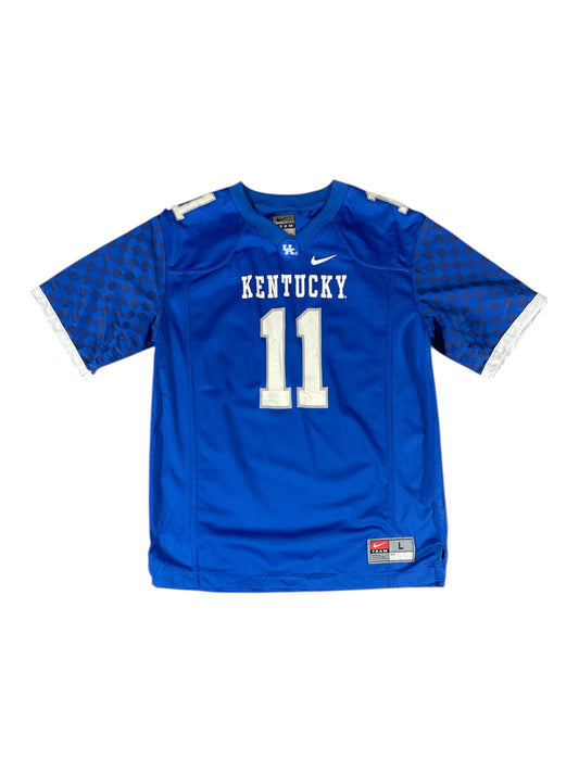 Nike Team Kentucky Wildcats #11 Youth Football Jersey – Blue – Kids L – Pre-Loved