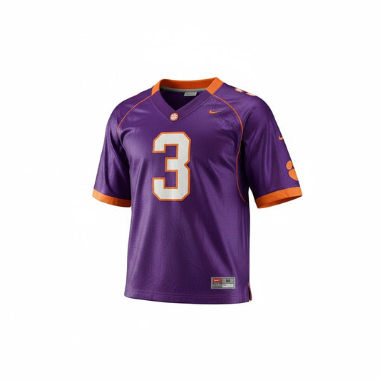 Nike Team Clemson Tigers #3 Youth Football Jersey – Purple/Orange – Kids M – Pre-Loved