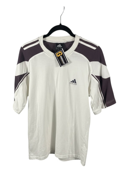 Adidas Performance T-Shirt – White & Brown – Vintage / Pre-Loved