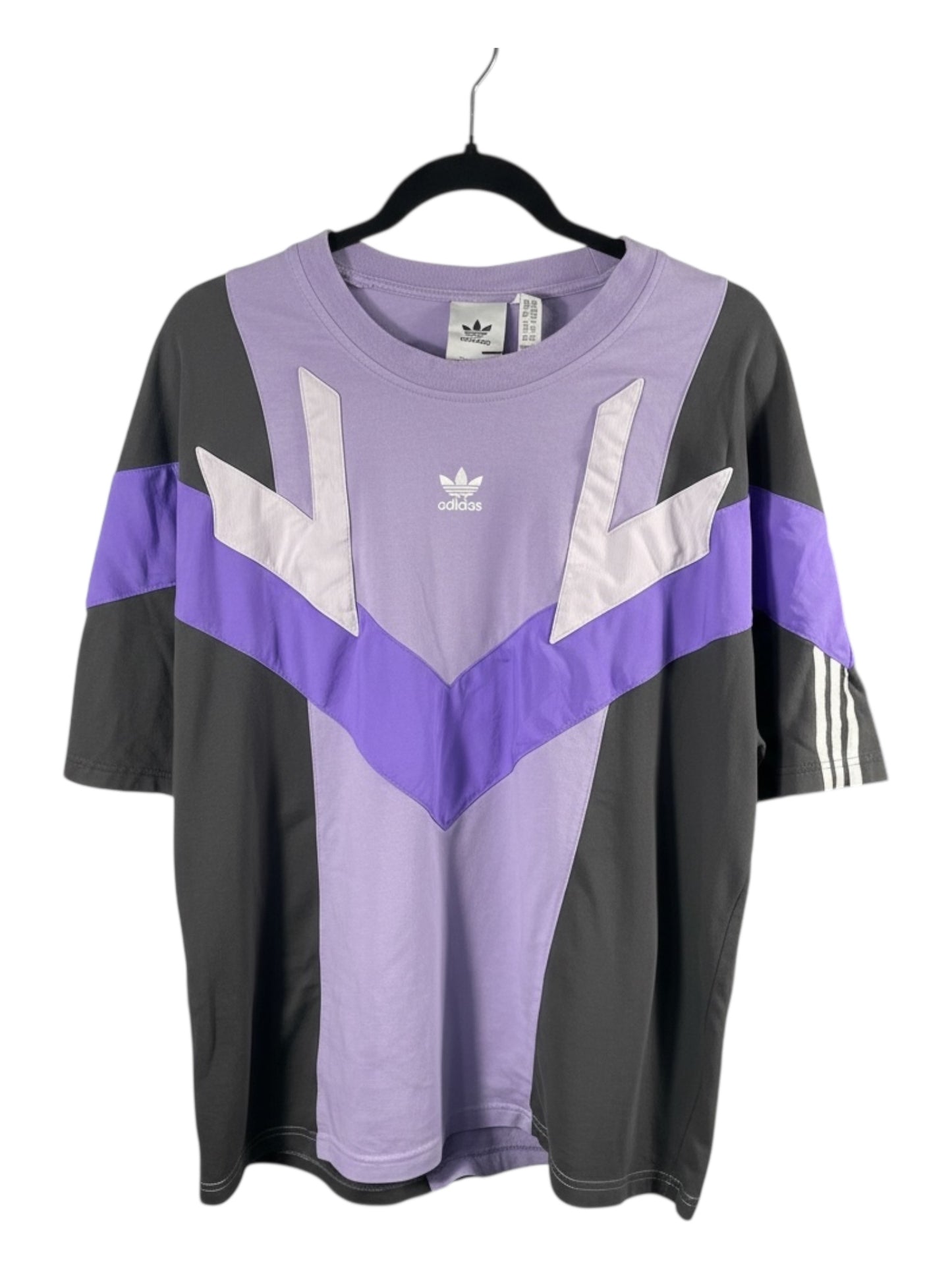 Adidas Originals Vintage T-shirt, Y2K Adidas Tee, Chevron Adidas Top, Purple Adidas T-shirt