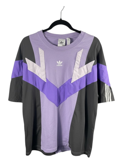 Adidas Originals Vintage T-shirt, Y2K Adidas Tee, Chevron Adidas Top, Purple Adidas T-shirt