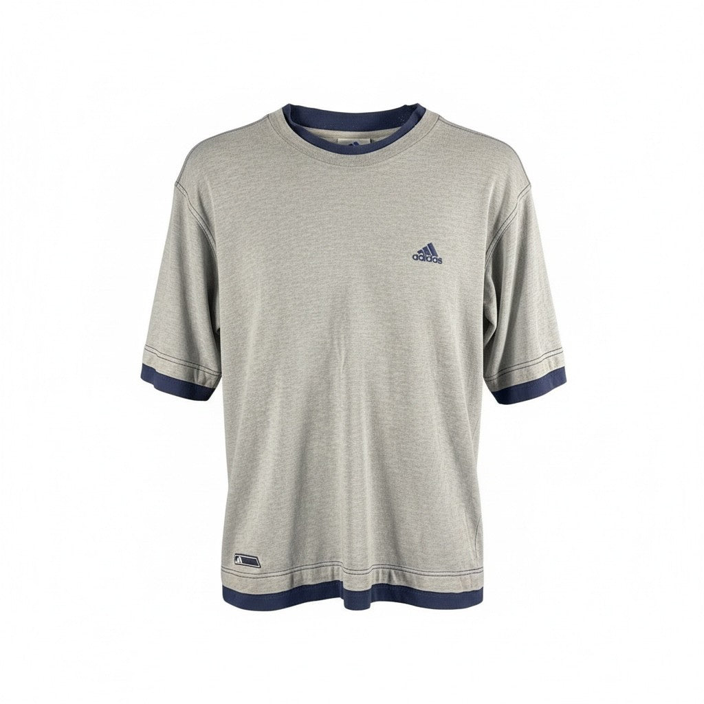 Vintage Adidas Grey T-Shirt – Embroidered Logo | Pre-Loved Sportswear