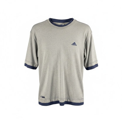 Vintage Adidas Grey T-Shirt – Embroidered Logo | Pre-Loved Sportswear