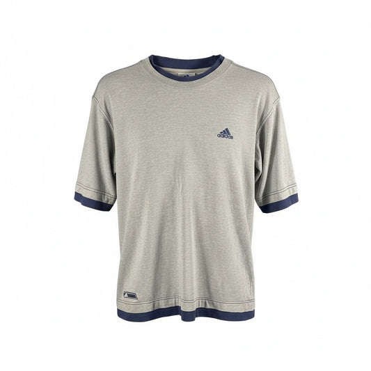 Vintage Adidas Grey T-Shirt – Embroidered Logo | Pre-Loved Sportswear