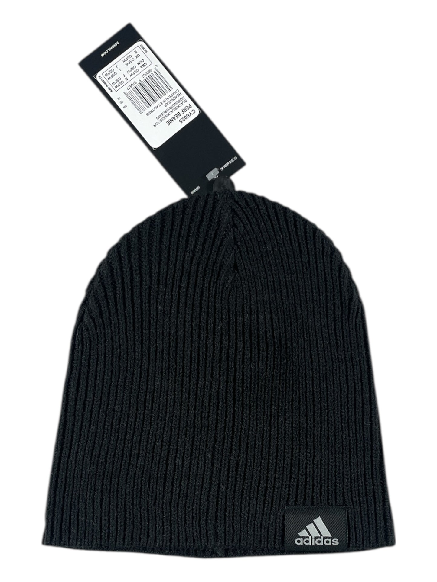 Adidas Performance Black Ribbed Beanie – One Size