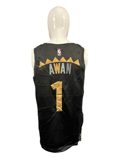 Toronto Raptors #1 “AWAN” NBA Jersey – Black & Gold – Men’s Medium – Brand New