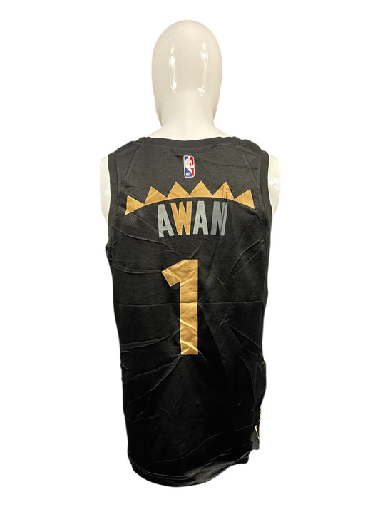Toronto Raptors #1 “AWAN” NBA Jersey – Black & Gold – Men’s Medium – Brand New