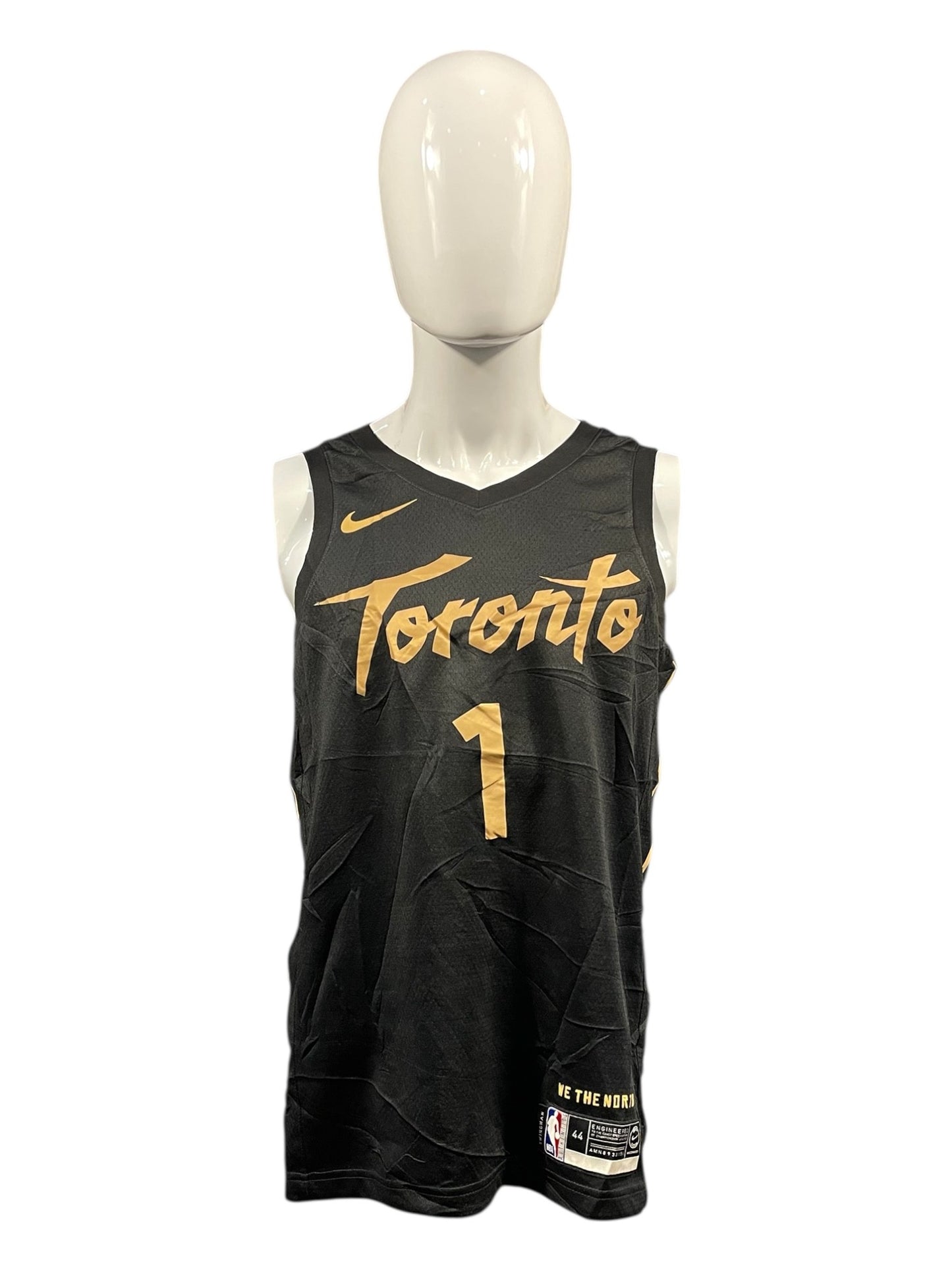 Toronto Raptors #1 “AWAN” NBA Jersey – Black & Gold – Men’s Medium – Brand New