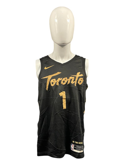 Toronto Raptors #1 “AWAN” NBA Jersey – Black & Gold – Men’s Medium – Brand New