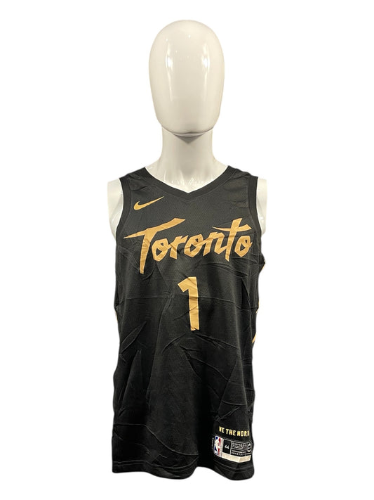 Toronto Raptors #1 “AWAN” NBA Jersey – Black & Gold – Men’s Medium – Brand New