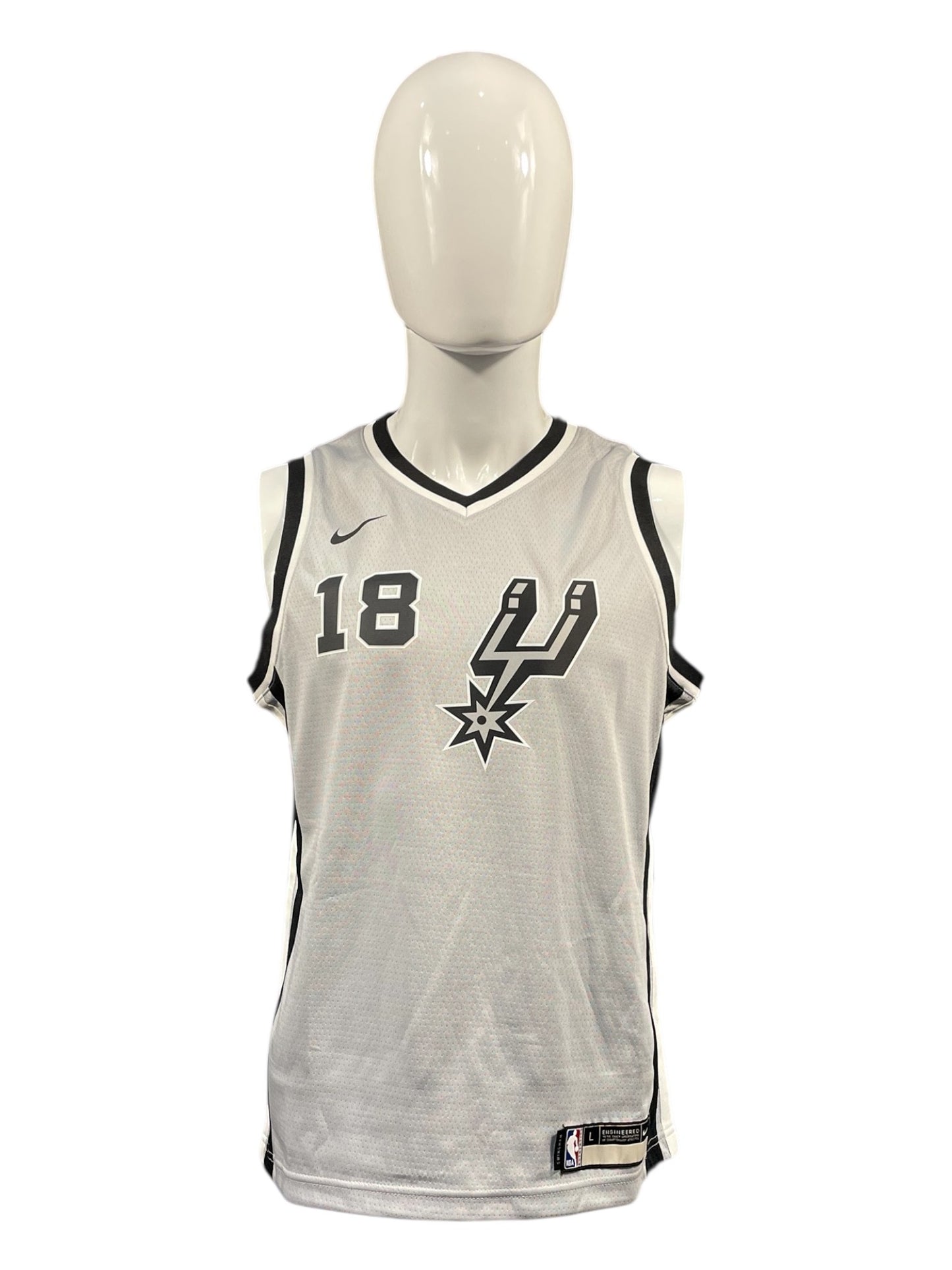 Marco Belinelli #18 San Antonio Spurs NBA Jersey – Silver – Teen Large – Brand New