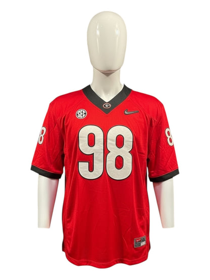Nike Teamwear Jalen Carter #98 Georgia Bulldogs NCAA Jersey – Red – Men’s XL