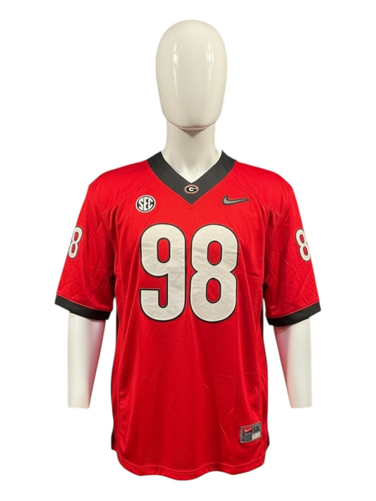 Nike Teamwear Jalen Carter #98 Georgia Bulldogs NCAA Jersey – Red – Men’s XL