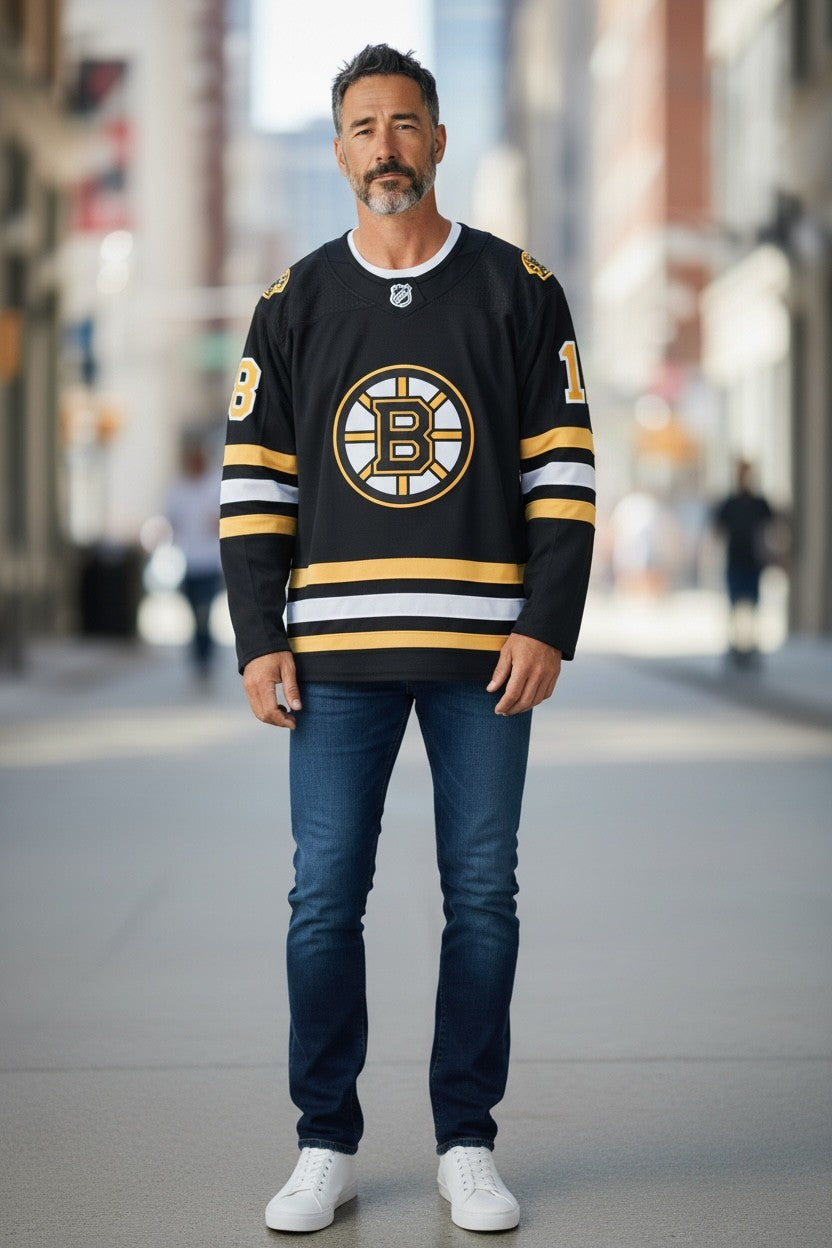 Vintage - Adidas Boston Bruins Pavel Zacha #18 NHL Jersey – Men’s XL – Black Home Ice Hockey Shirt – Official Licensed