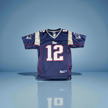 Pre-Loved New England Patriots #12 Tom Brady Reebok NFL Jersey – Kids Large