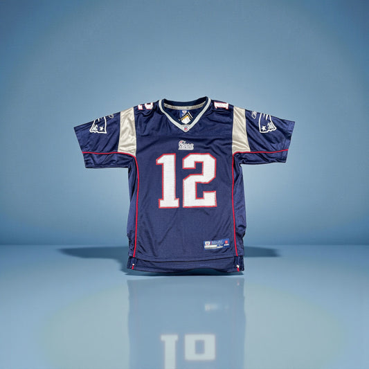 Pre-Loved New England Patriots #12 Tom Brady Reebok NFL Jersey – Kids Large