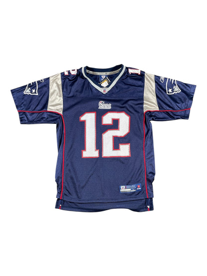 Pre-Loved New England Patriots #12 Tom Brady Reebok NFL Jersey – Kids Large