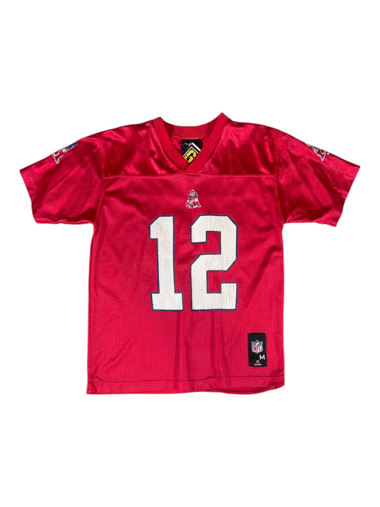 BRADY #12 Youth NFL-Style Football Jersey – Red – Kids M – Pre-Loved