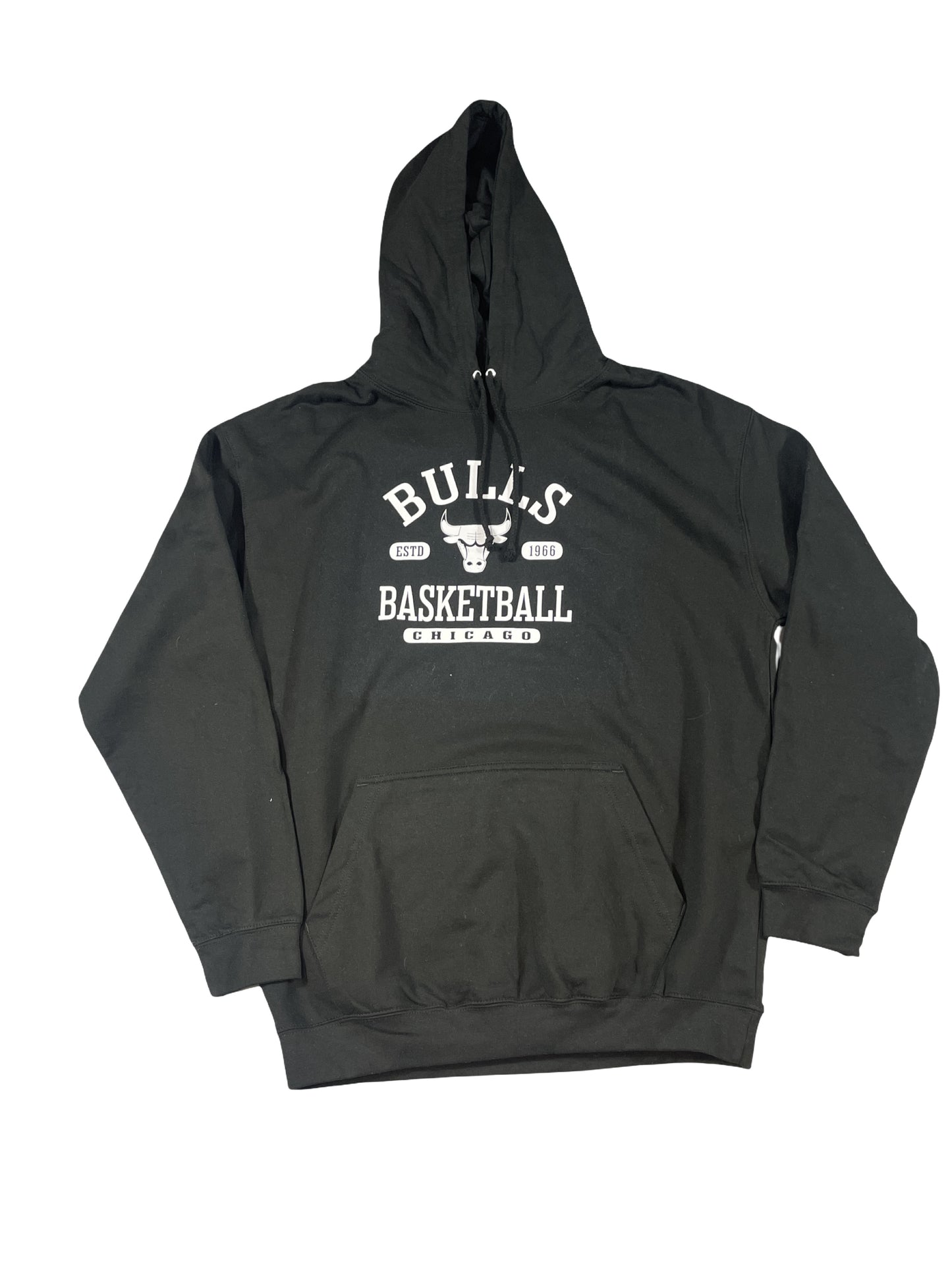Chicago Bulls Black Hoodie – Classic Basketball Logo | Official NBA Apparel - Large