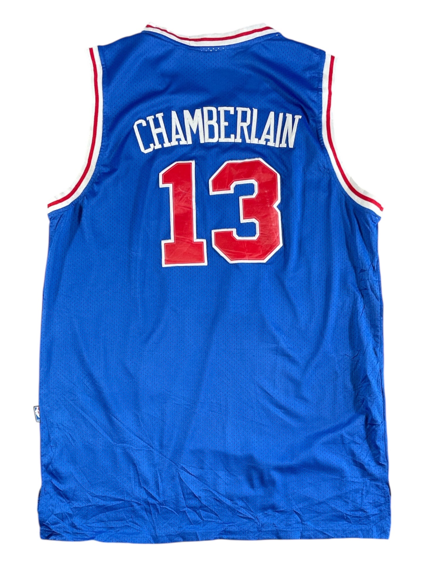 Vintage Wilt Chamberlain #13 Philadelphia 76ers Adidas Hardwood Classics Jersey – Blue – XXL (+2 Length)