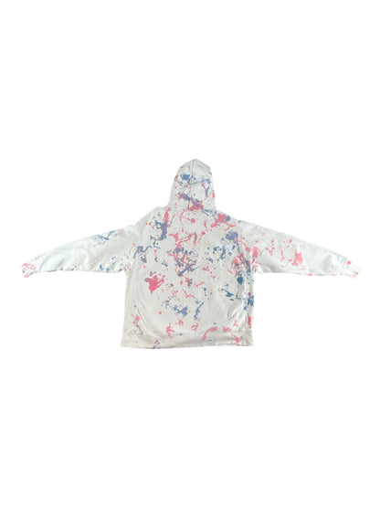 Vintage - Champion Paint Splatter Hoodie – Cream Multi – Men’s XL