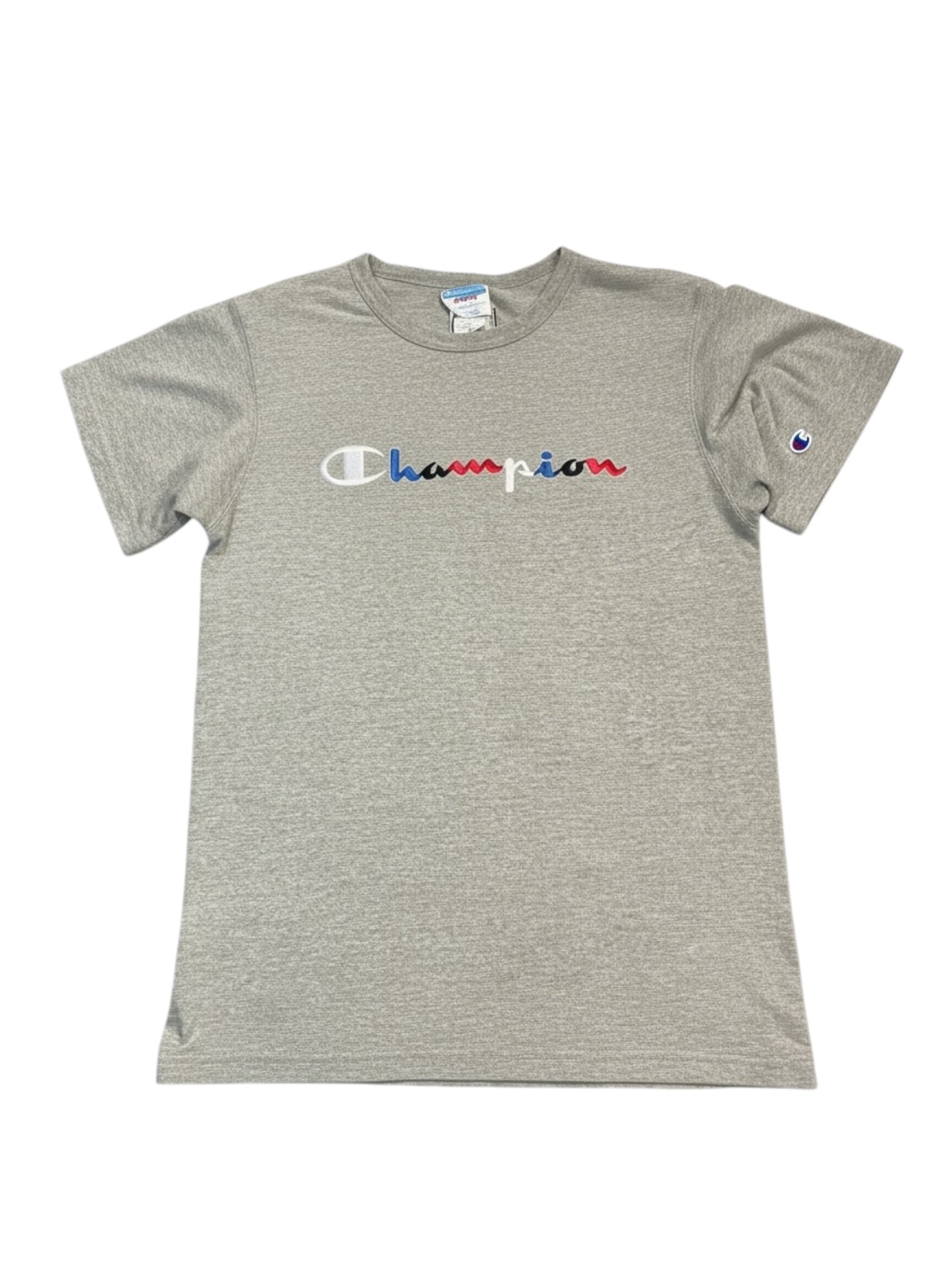 Champion Script Logo T-Shirt – Grey Marl | Classic Sportswear Tee