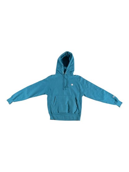 Vintage - Champion Small Logo Hoodie – Teal – Men’s Small