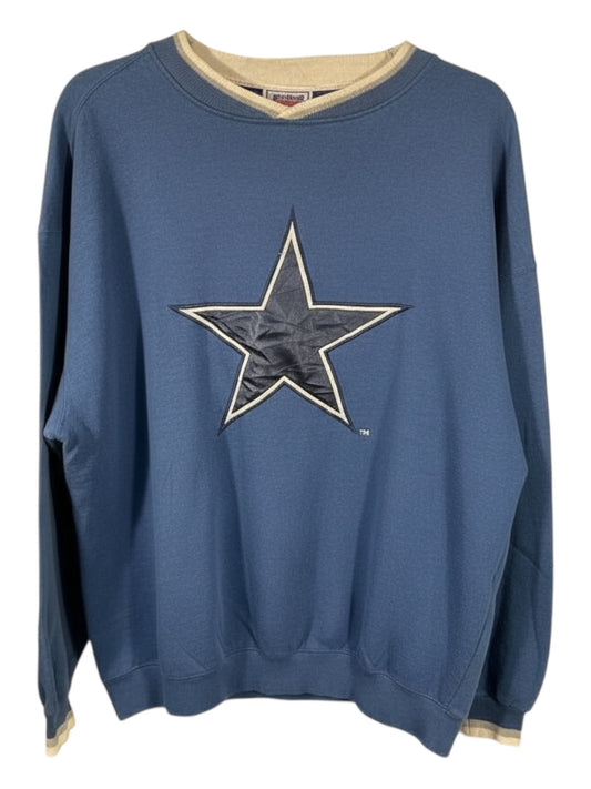 Vintage Dallas Cowboys NFL Sweatshirt - Navy & Silver Logo - Men's XL - 90's/Y2K