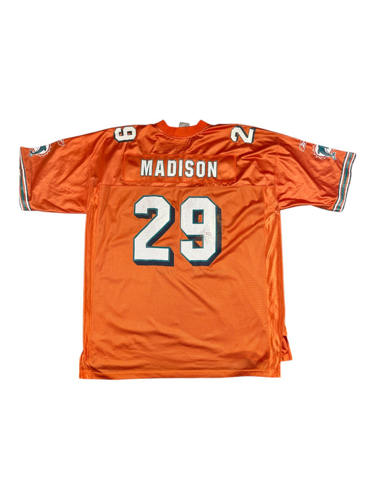 Miami Dolphins #29 Madison Vintage NFL Jersey – Orange | Pre-Loved