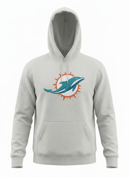 Miami Dolphins Fanatics Logo Hoodie – Grey (Brand New)