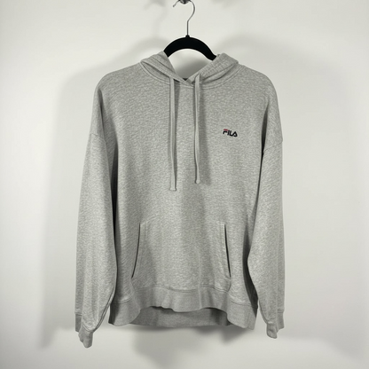 Vintage 90's Fila Colour Block Hoodie - Grey - Navy, White & Yellow Logo - Men's Large