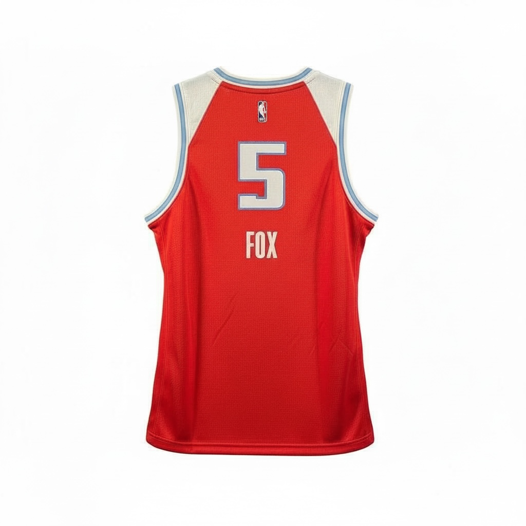 De’Aaron Fox #5 Sacramento Kings NBA Jersey – Red – Kids Large – Brand New