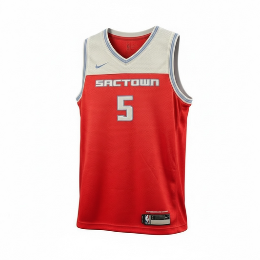 De’Aaron Fox #5 Sacramento Kings NBA Jersey – Red – Kids Large – Brand New